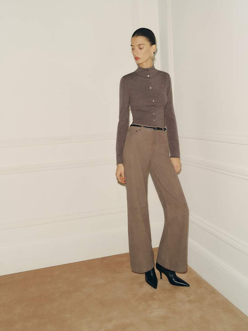 Veda Cary Wide Leg Leather Pant