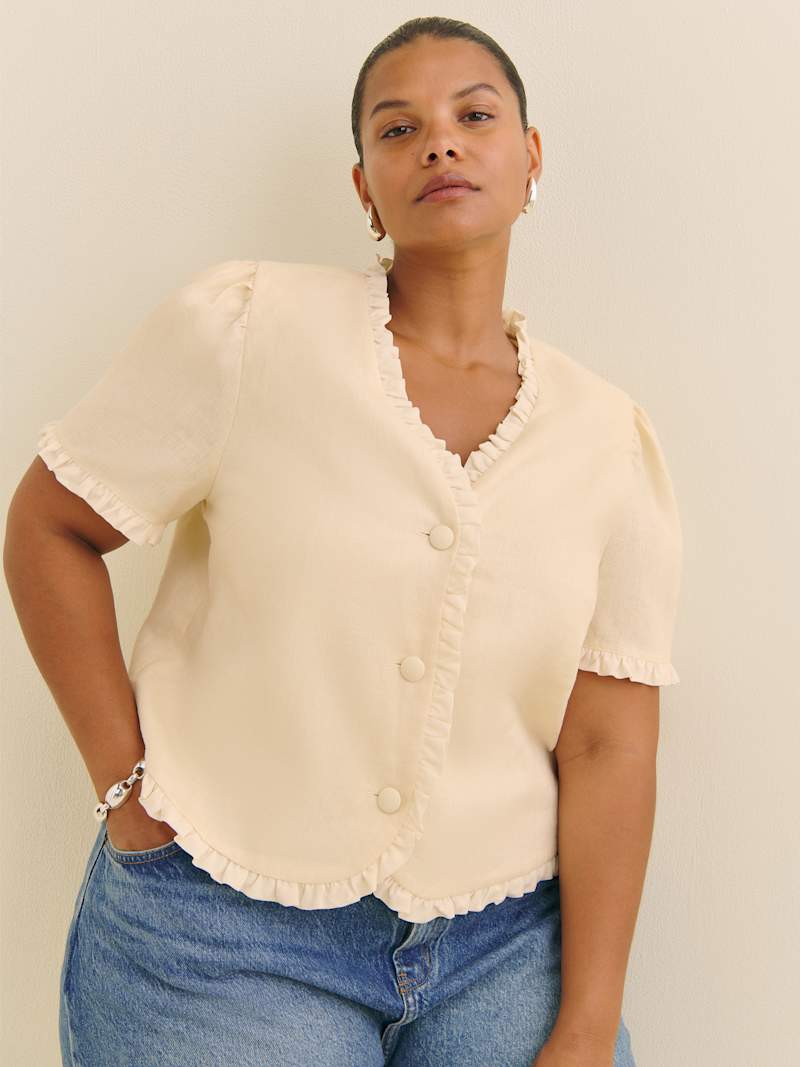 Bess Linen Top Es