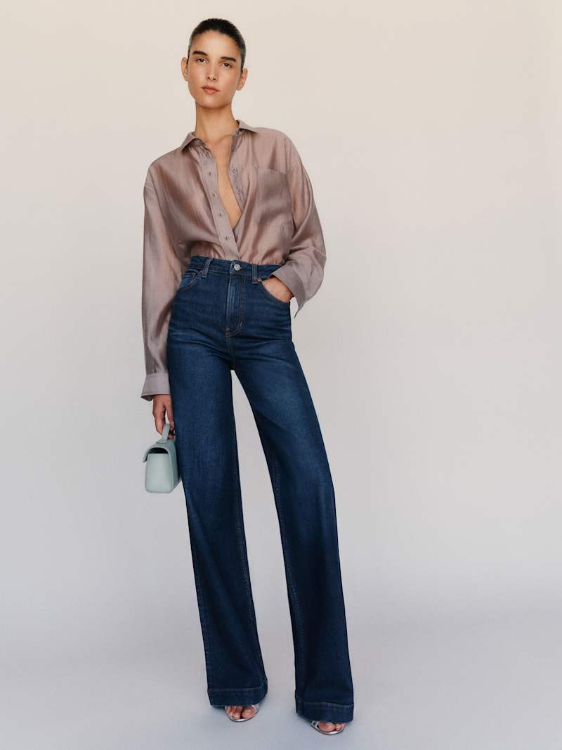 Bex Super Stretch High Rise Wide Leg Short Jeans
