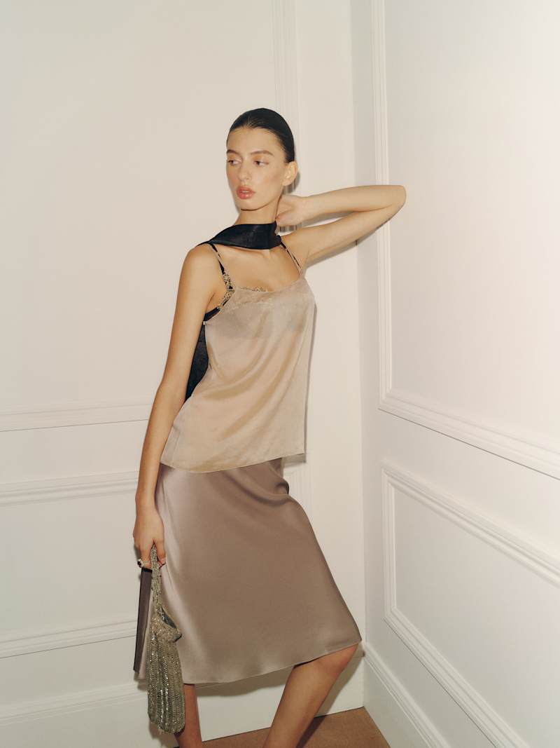 Layla Silk Knee Length Skirt