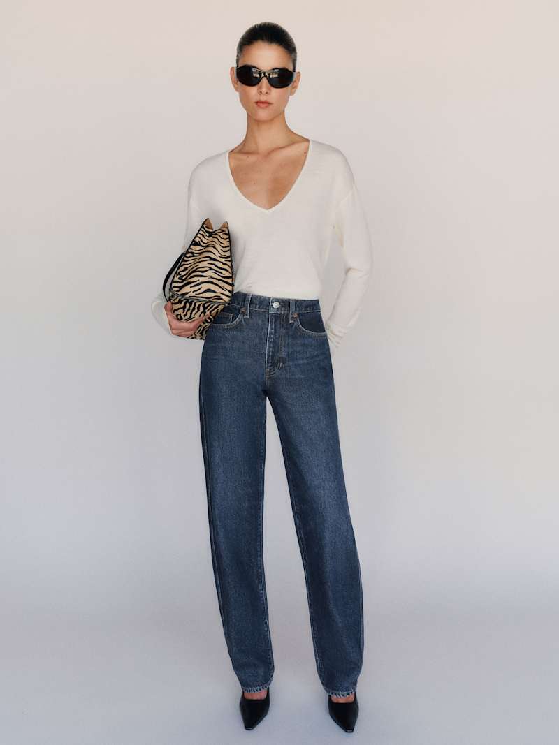 Gina High Rise Bow Leg Jeans