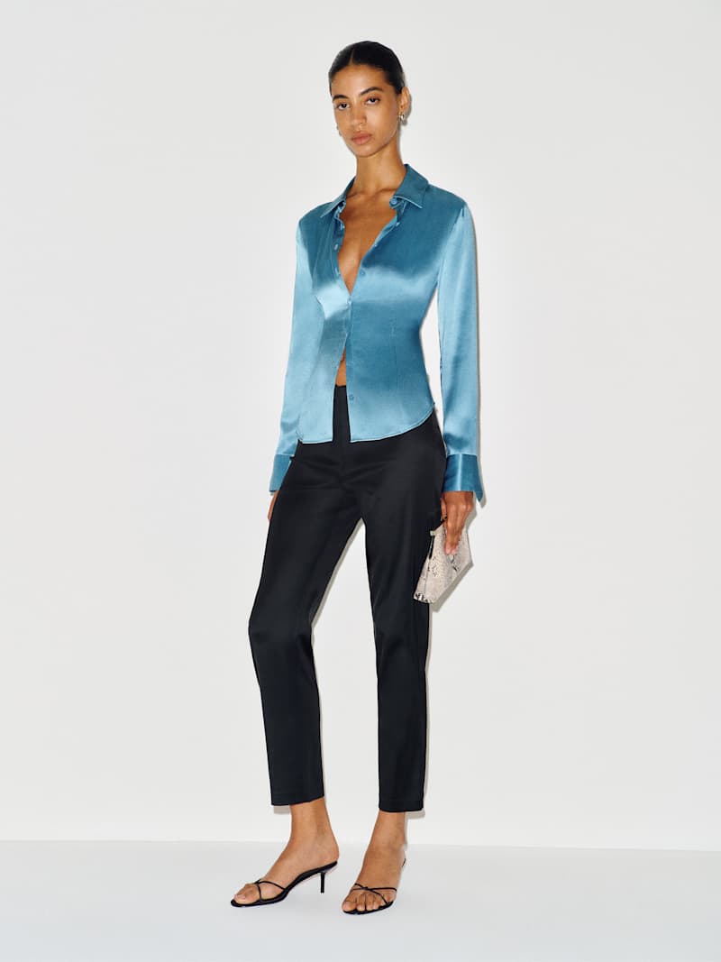 Hadley Mid Rise Satin Pant