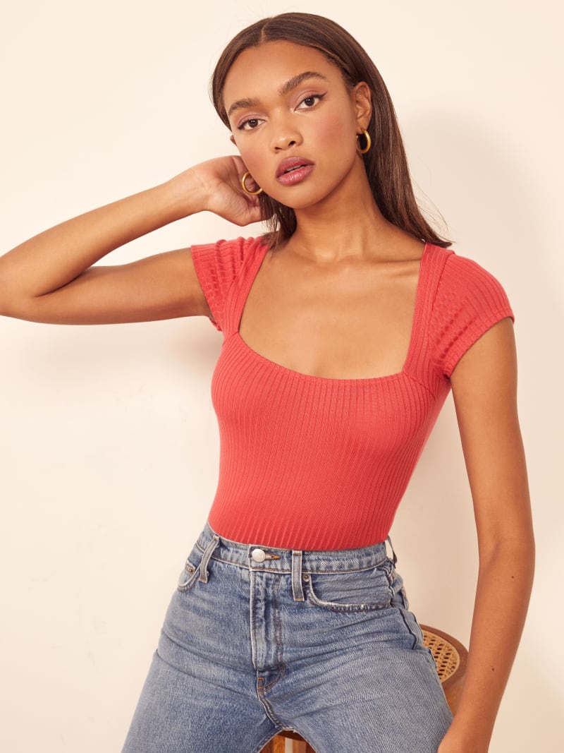 Bardot Ribbed Knit Top