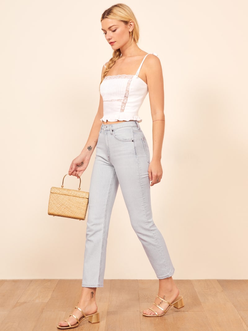 Liza High Rise Straight Cropped Jeans
